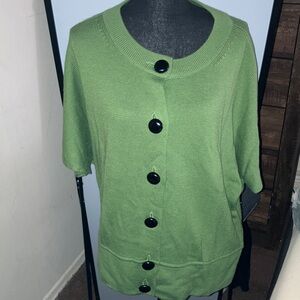 Style & Co. Green Button-Up Cardigan